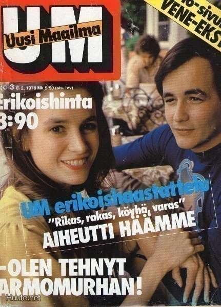 Uusi Maailma n:o 3 1978 Vene-Ekstra. Armomurha Ruotsissa.