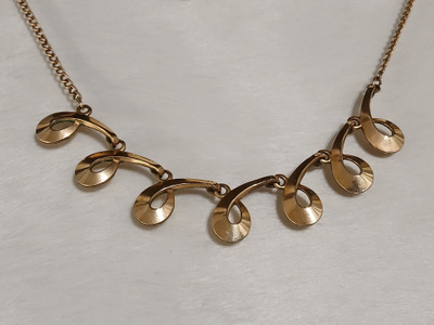 Vintage Amerikalainen Gold double kääty kaulakoru riipus