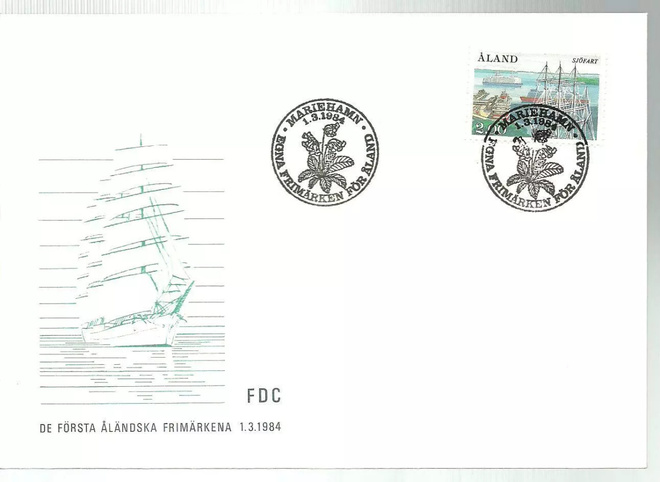 ÅLAND EPK FDC 3/1984: Merenkulku, purjelaiva