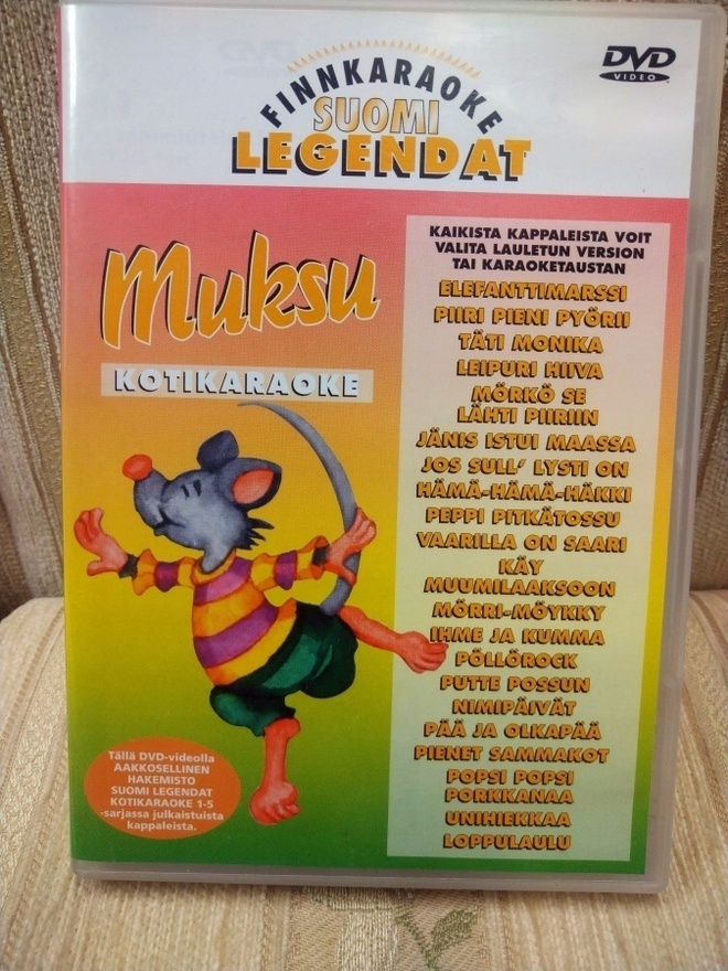 Muksu kotikaraoke 5 DVD-levy.