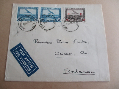 1937 Belgia lentopostikuori Suomeen