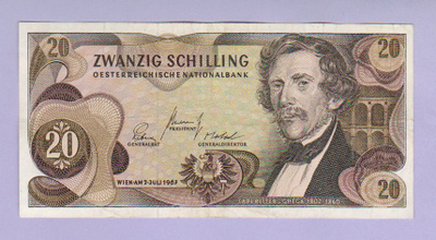 Itävalta 20 Shillings v.1967 P-142