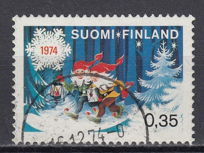 1974 Lape 757 Joulutonttuja metsässä