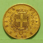 Italia 20 Lire 1865 kulta raha. Kunto hyvä. - pikkukuva 2
