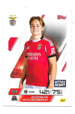 2025-26 Topps Matc Attax #214 Andreas Schjelderup , Benfica