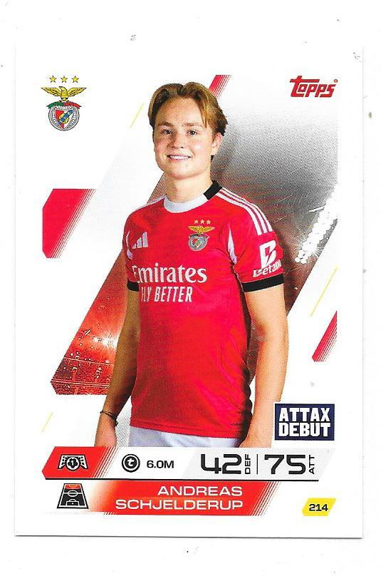 2025-26 Topps Matc Attax #214 Andreas Schjelderup , Benfica