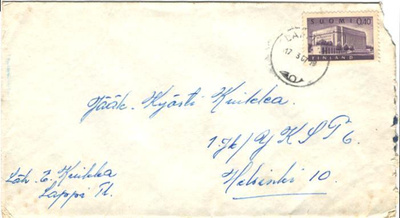 POSTILÄHETYS VARUSMIESPOSTI LAPPI-1JK/KSP 6