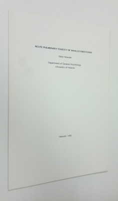 Ilkka M. Helander : Acute pulmonary toxicity of inhaled e...