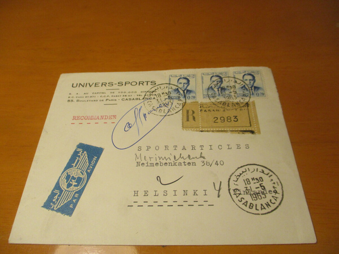 1963 Marokko lentopostikuori Hkiin