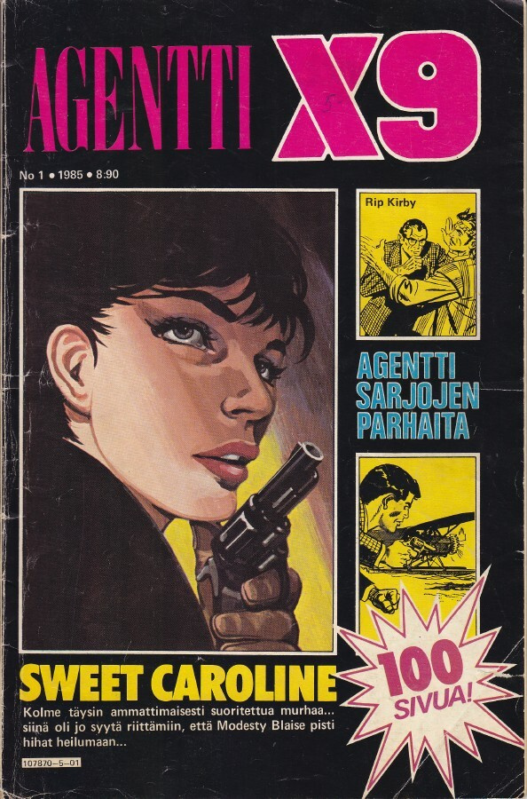 Agentti X9 1/1985 Modesty Blaise, Rip Kirby, Agentti Kelly