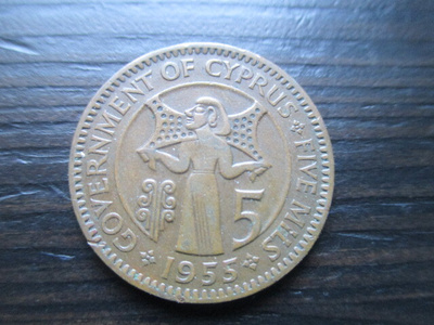 Kypros 5 mils 1955