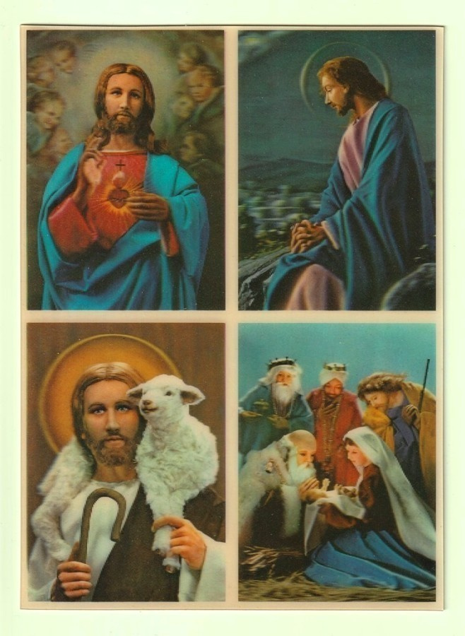 Vanha uskonnollinen 3D-postikortti
