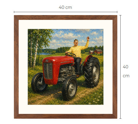 Uusi Massey Ferguson traktori art print 40 cm x 40 cm