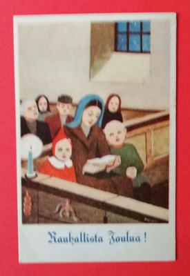 Vanha joulukortti kulk. 1941