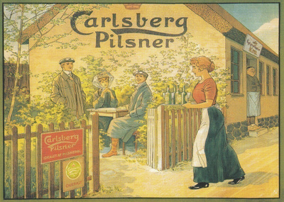 Mainos Carlsberg olut kesäpiha (isokokoinen kortti)