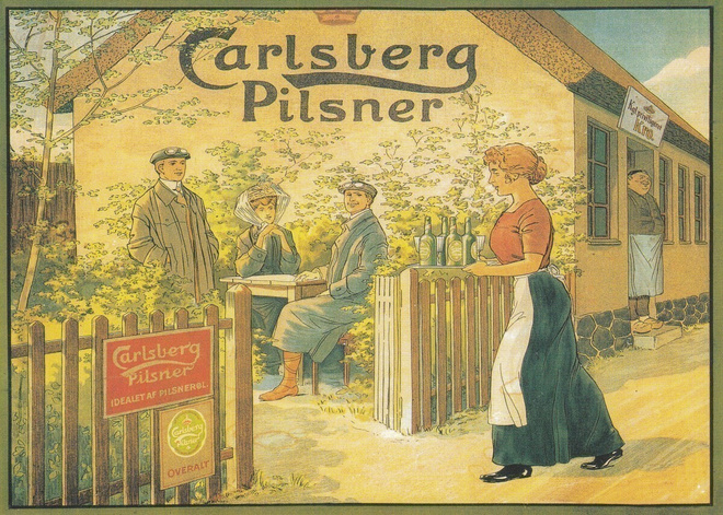 Mainos Carlsberg olut kesäpiha (isokokoinen kortti)