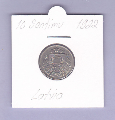Latvia 10 Santimu v.1922 KM#4