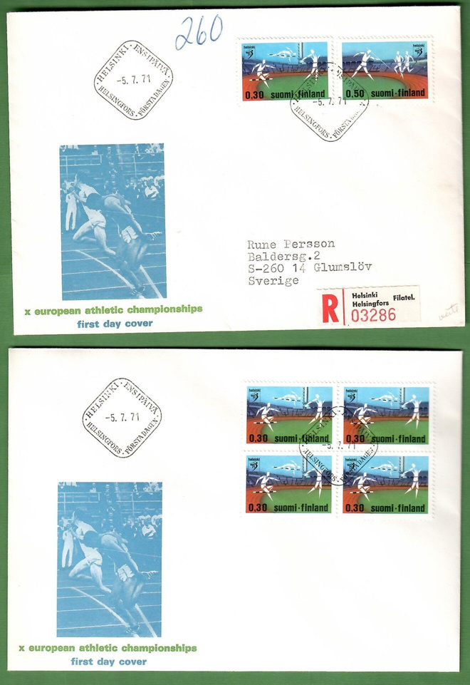 FDC-2 kpl EM-kisat 1971 (116)