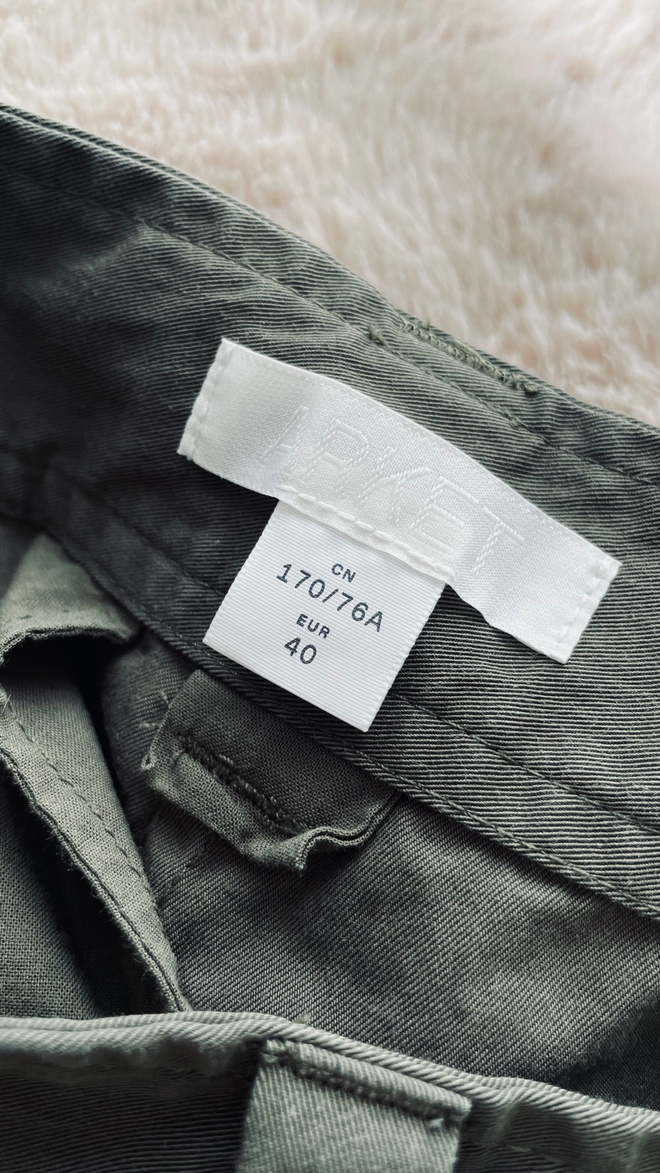 Arket cargo skirt / vihreä maksihame, koko 40