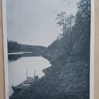 Sodankylä, Tenniö, yökuva Tenniöltä, vene joella, p. 1904 - pikkukuva 1