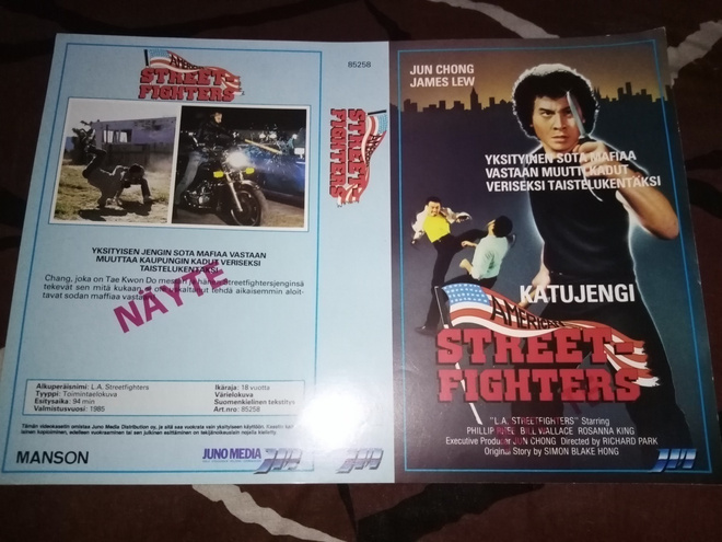 VHS kansipaperi Katujengi -  American Street fighters