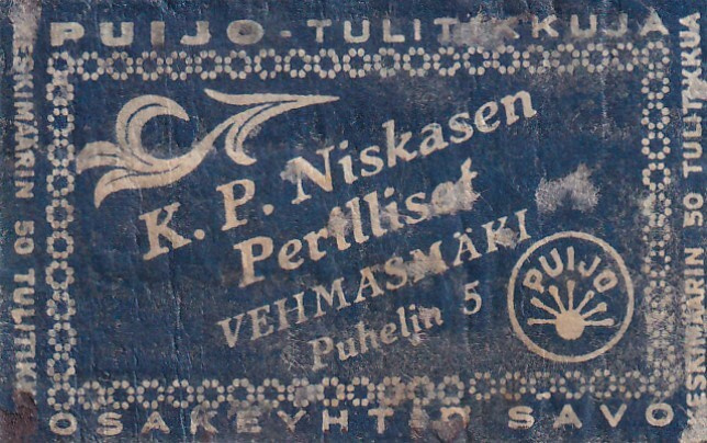Vehmasmäki. K. P. Niskasen Perilliset ,  Puijo . s47