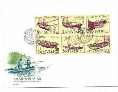 RUOTSI Mi 1060-64 sarja LUETT. 1,50€ FDC 2,50€