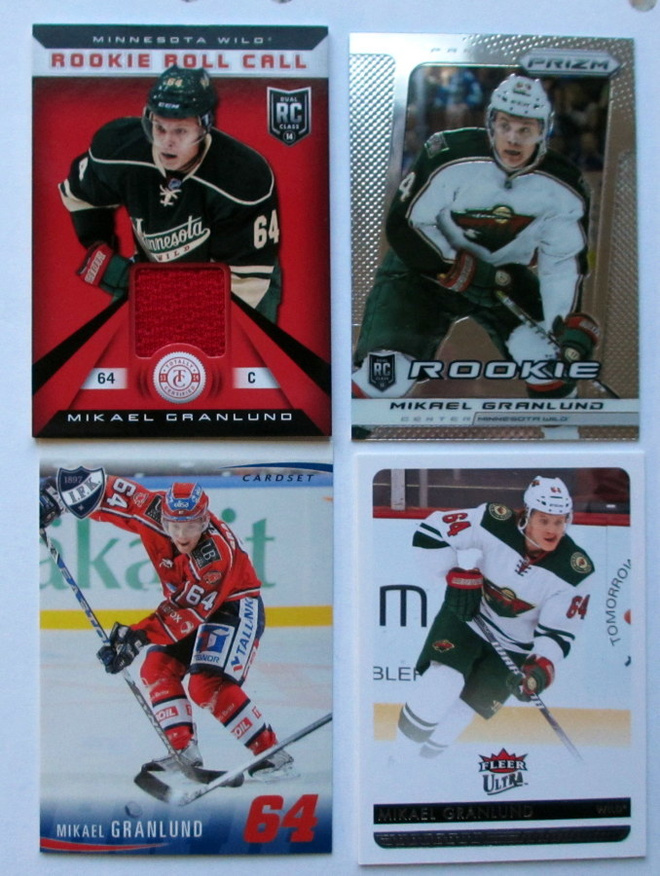 MIKAEL GRANLUND x 4 korttia, sis. jerseyn ja rookien