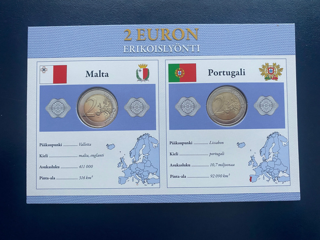 2€ 2014 Malta + Portugali Monetan erikoissarja UNC