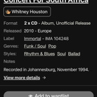 Whitney Houston - Concert For South Africa 2 x cd - pikkukuva 5