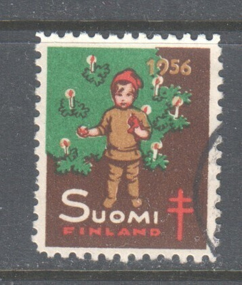 1956  TUB joulumerkki leimattuna.