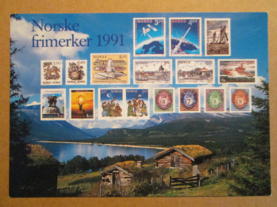 KULKEMATON NORJA POSTIMERKKEJÄ 1991 GJEVILVATNET TRÖNDELAG