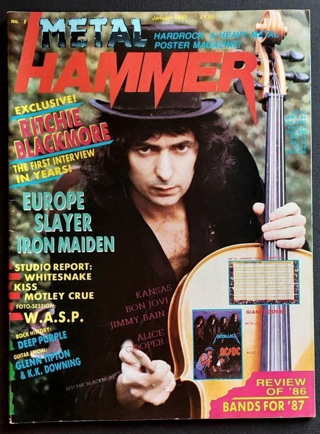 Metal Hammer 1987 : AC/DC , Metallica , Blackmore , W.A.S.P.