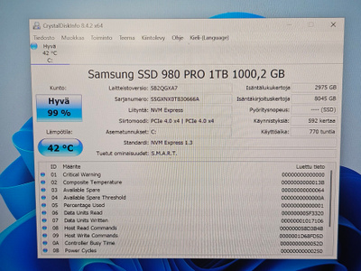 Samsung 980 Por 1.0 Tb SSD (nvme)
