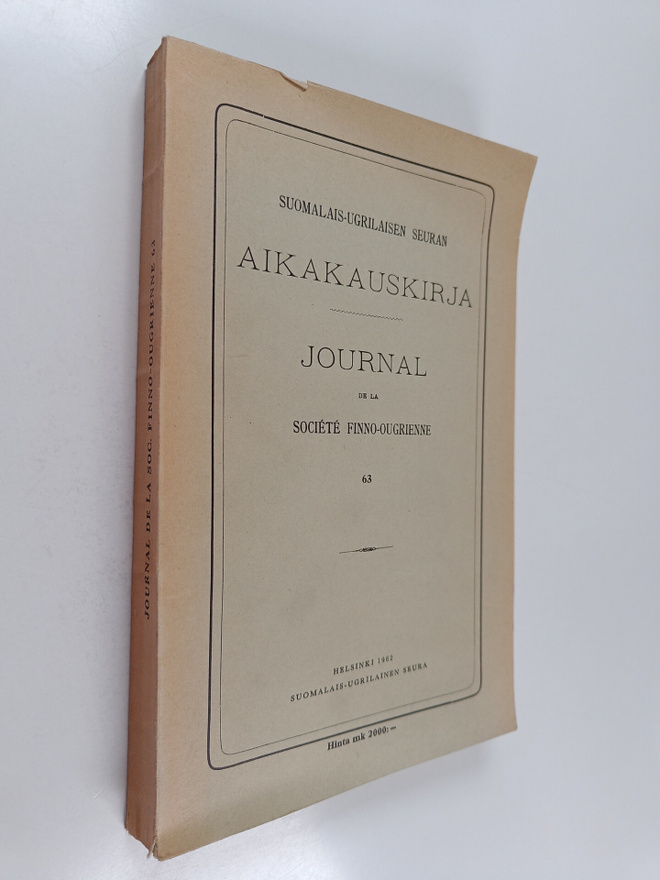 Suomalais-ugrilaisen seuran aikakauskirja 63