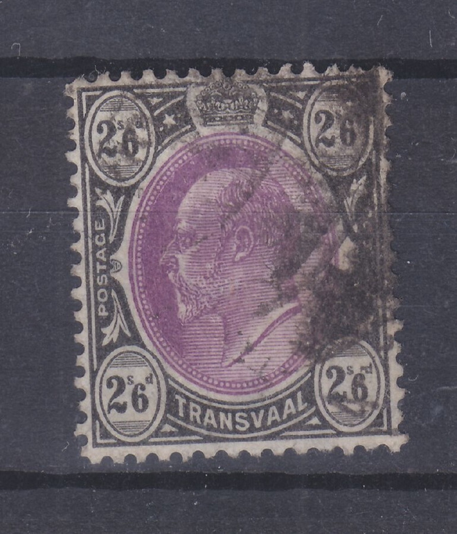 Transvaal 1904-8  2sh 6p merkki leimattuna (2)