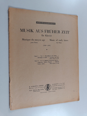 Musik aus fruher zeit fur klavier - Music of early times ...