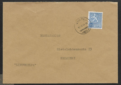 Postilähetys - Yl.m. 0,35 (LAPE 613) Vihti 12.10.64