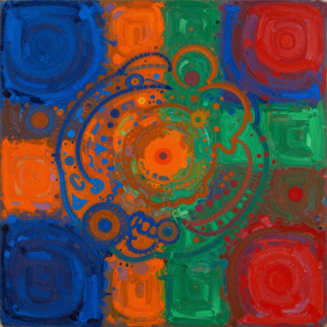 Uusi abstrakti alumiinitaulu 20 cm x 20 cm