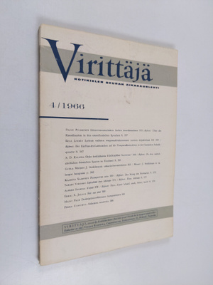 Virittäjä 4/1966 : Kotikielen seuran aikakauslehti