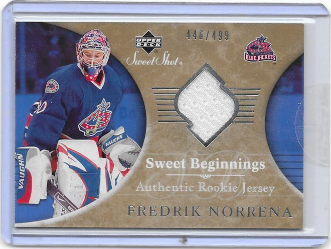 2006-07 Ultra Sweet Shot JErsey #118 Fredrik Norrena CBJ MV