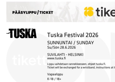 Lippu Tuskaan sunnuntaille