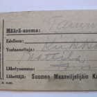Jälkivaatimus Kortti Suomen Maanviljelijäin Kauppa - Tammela - pikkukuva 1