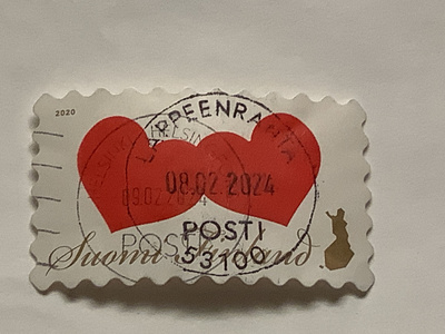 2661/  2020 Kaksi sydäntä o leimattu loisto