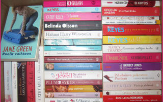 70 kpl erilaisia Chick lit. / romance kirjoja 1,50e kpl