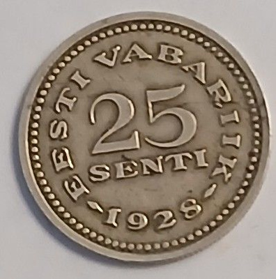 Eestin 25 senti vuodelta 1928.
