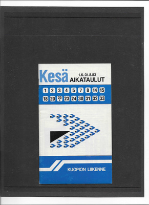 Aikataulut, Kuopion Liikenne, Kesä 1983