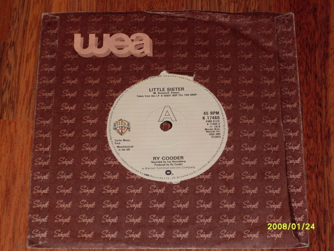7" RY COODER - Little Sister - single 1979 rock & roll EX