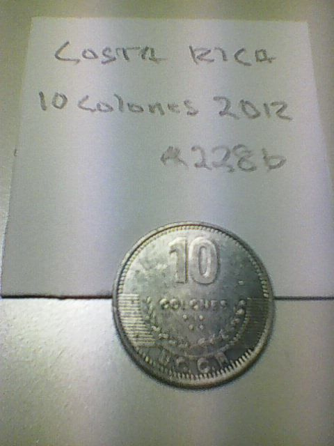 Costa Rica 10 colones 2012, km#228b