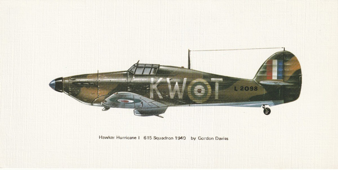 LENTOKONEKORTTI - HAWKER HURRICANE I 615 SQUADRON 1940